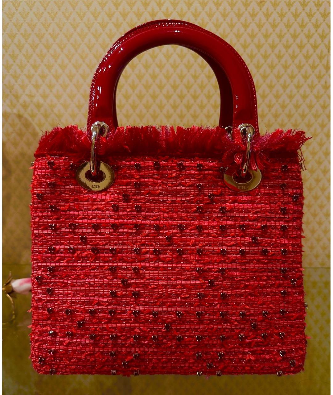 CHRISTIAN DIOR Бордовая сумка с короткими ручками из лакированной кожи, фото 3