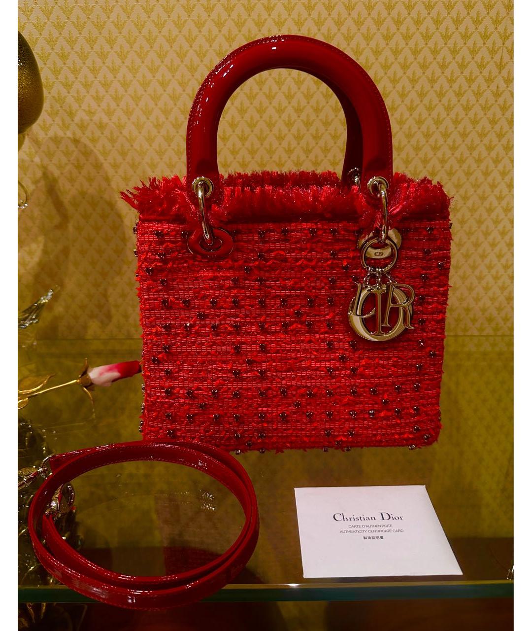 CHRISTIAN DIOR Бордовая сумка с короткими ручками из лакированной кожи, фото 8