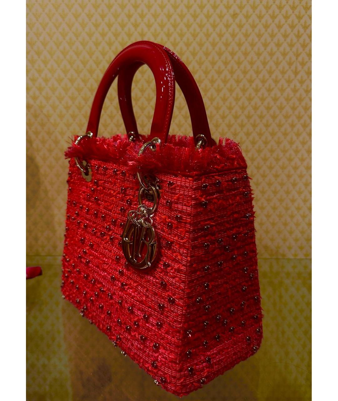 CHRISTIAN DIOR Бордовая сумка с короткими ручками из лакированной кожи, фото 2