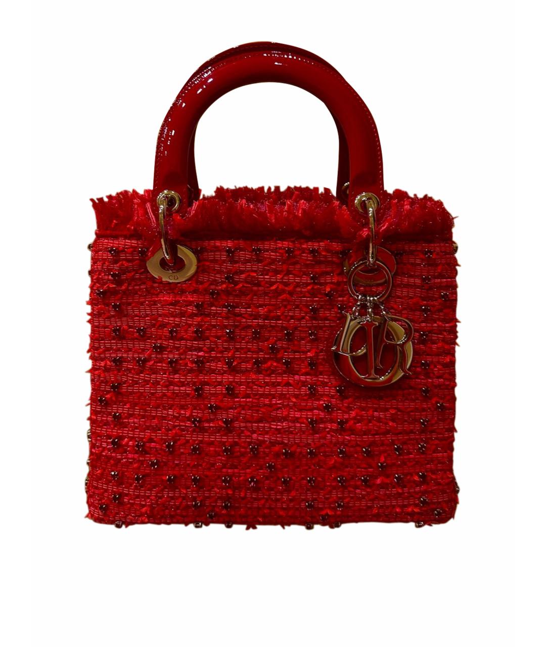 CHRISTIAN DIOR Бордовая сумка с короткими ручками из лакированной кожи, фото 1