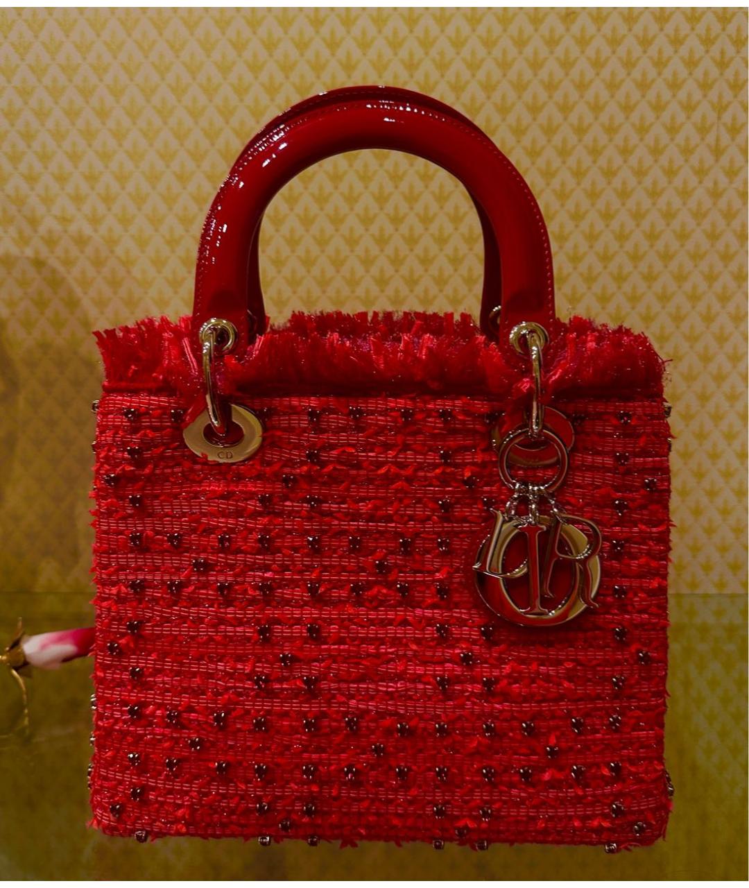 CHRISTIAN DIOR Бордовая сумка с короткими ручками из лакированной кожи, фото 9