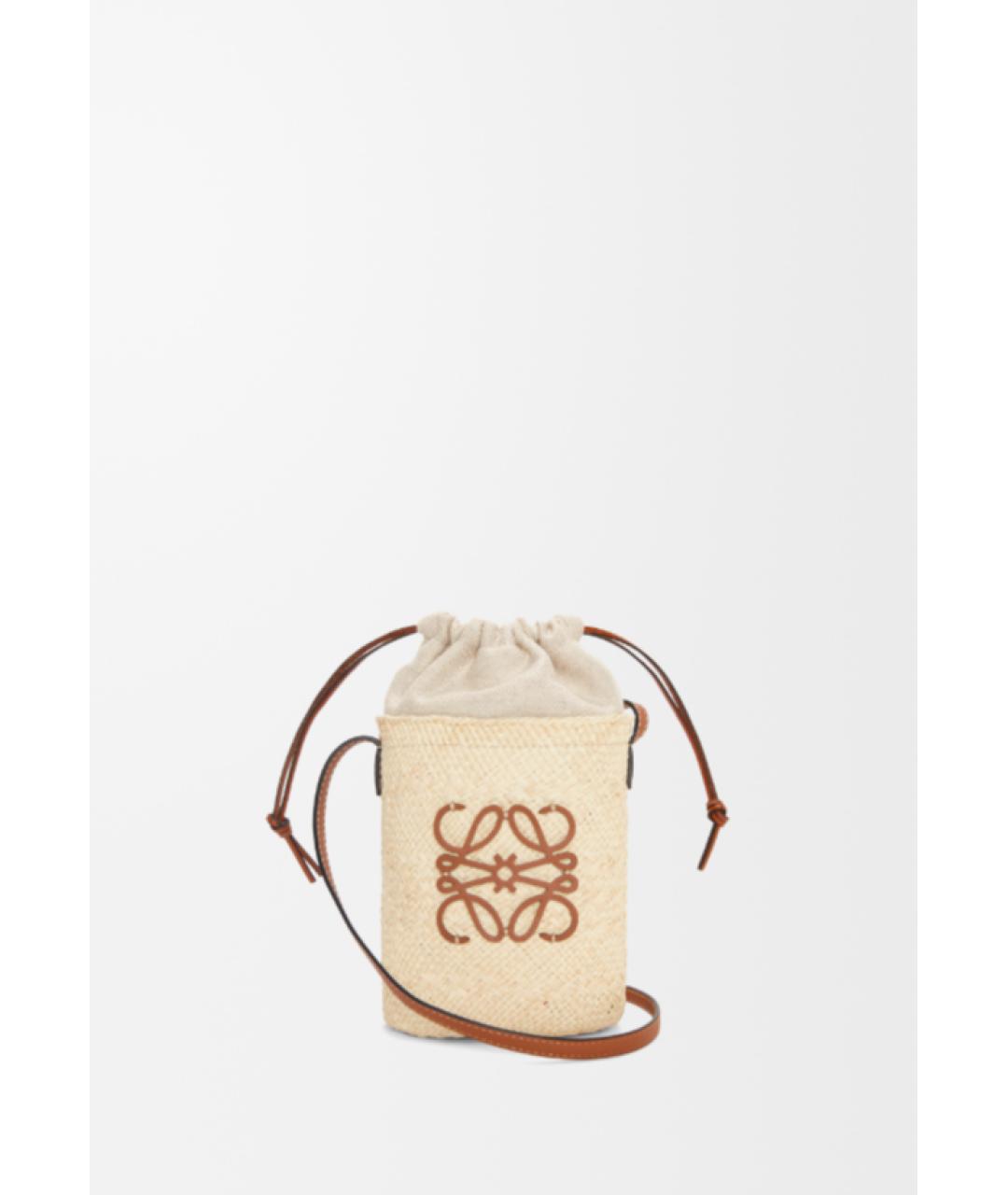 LOEWE Бежевая пелетеная сумка через плечо, фото 7