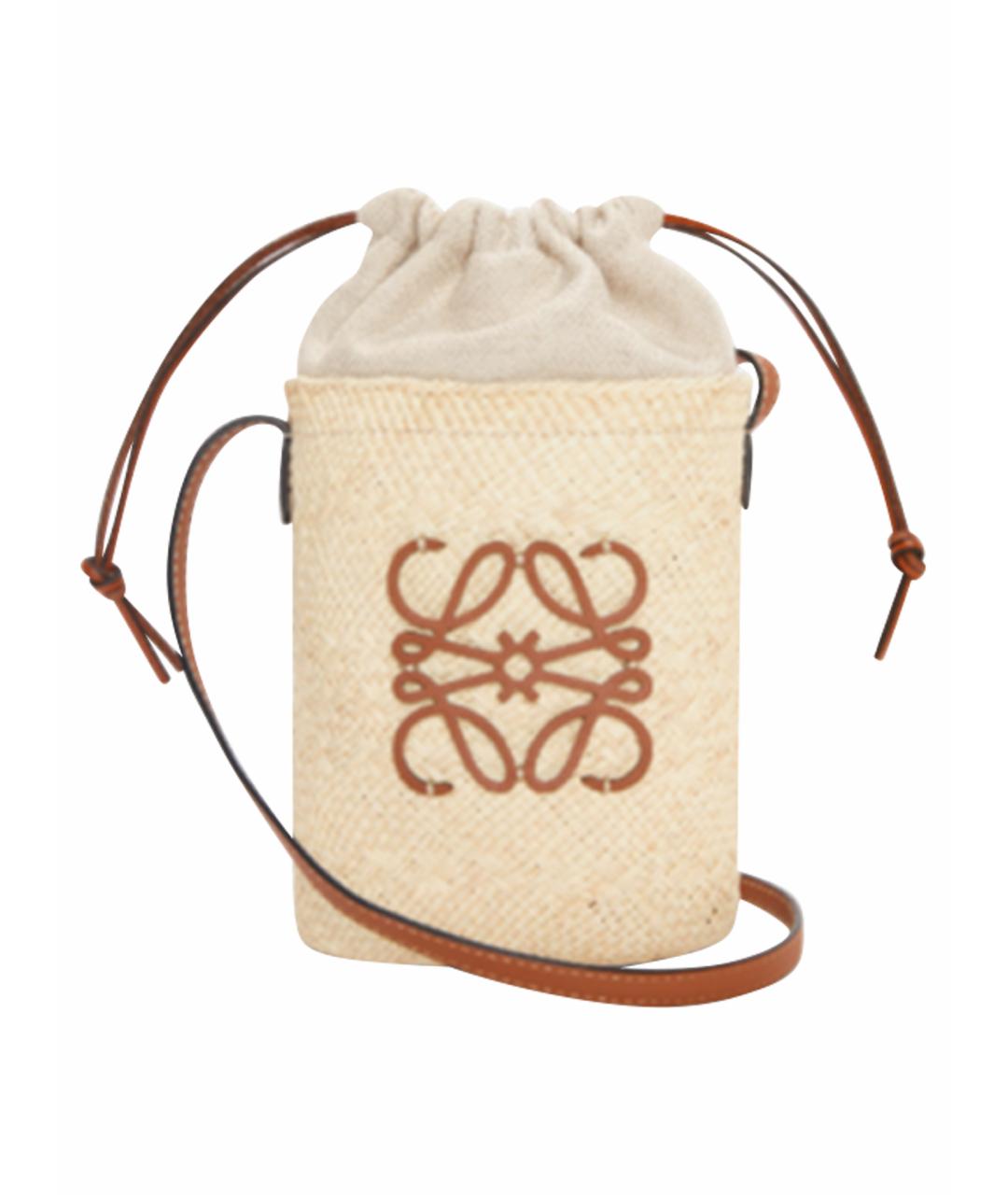 LOEWE Бежевая пелетеная сумка через плечо, фото 1