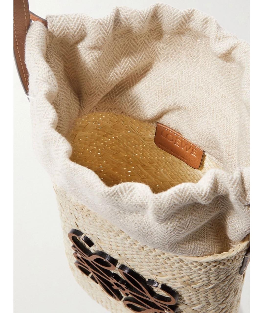 LOEWE Бежевая пелетеная сумка через плечо, фото 5