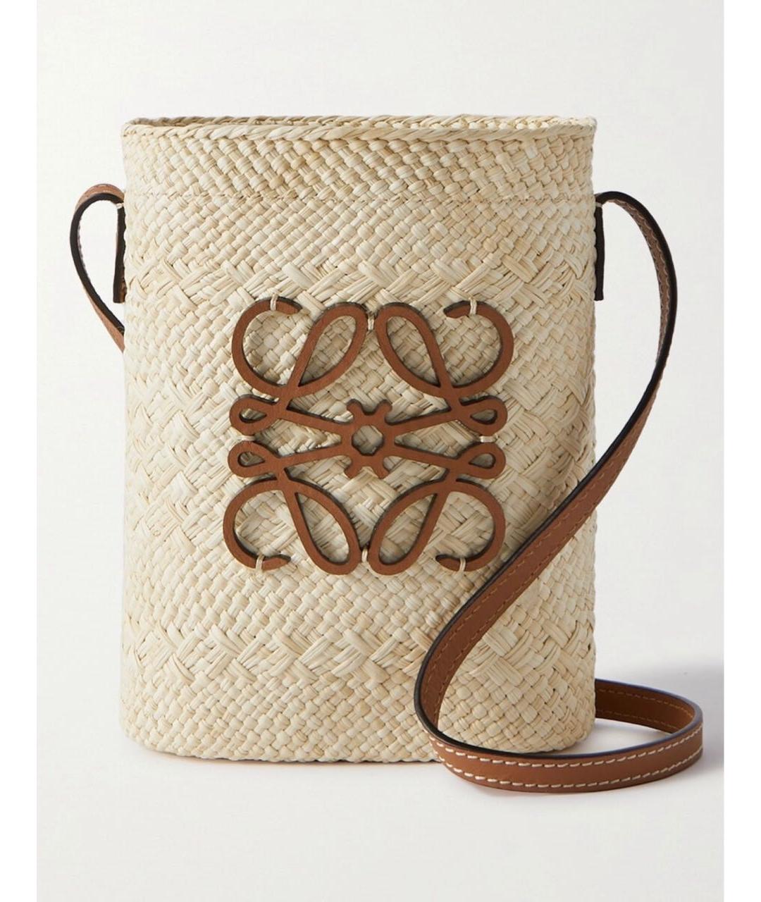 LOEWE Бежевая пелетеная сумка через плечо, фото 2