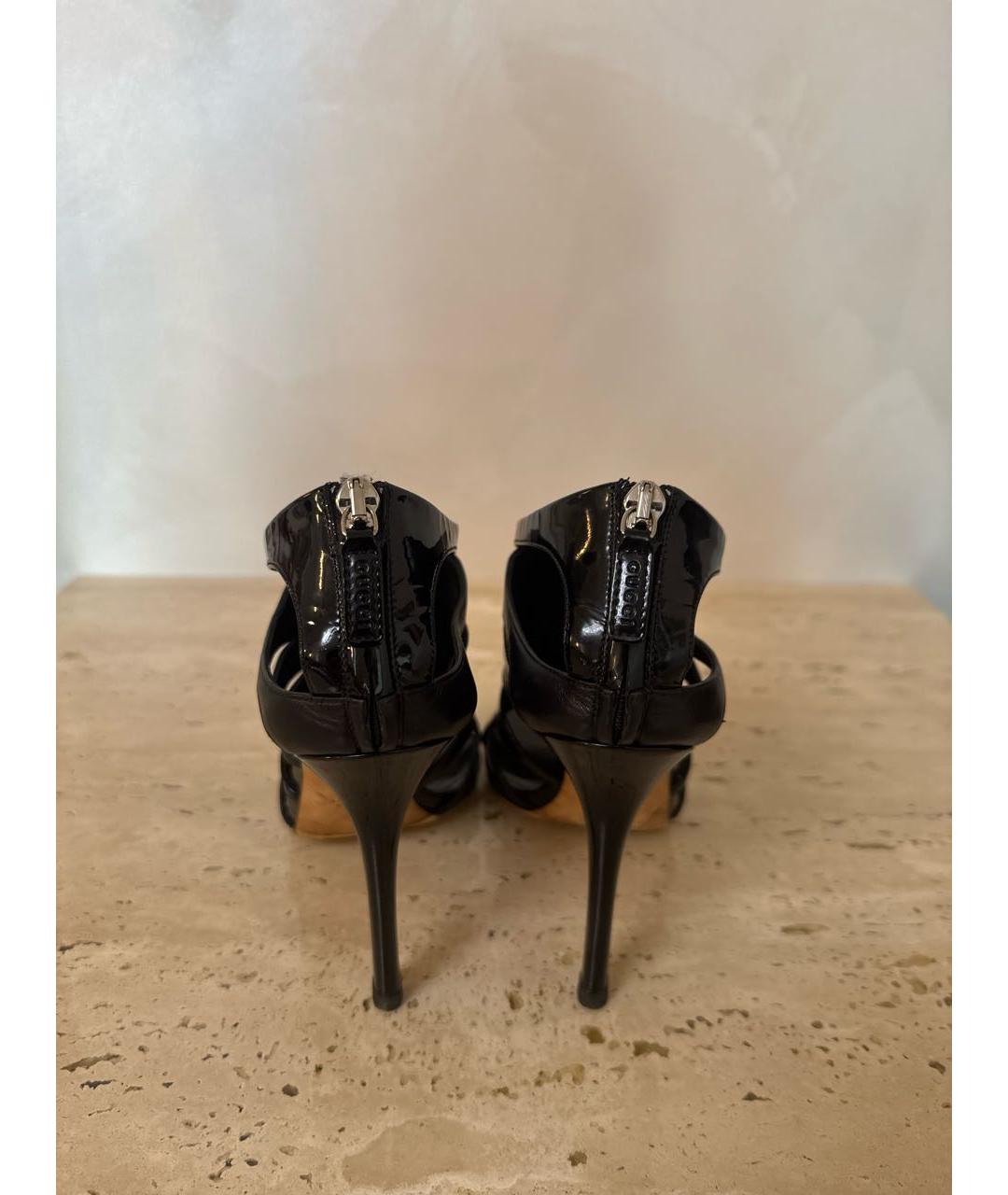 GUCCI Черные босоножки из лакированной кожи, фото 4