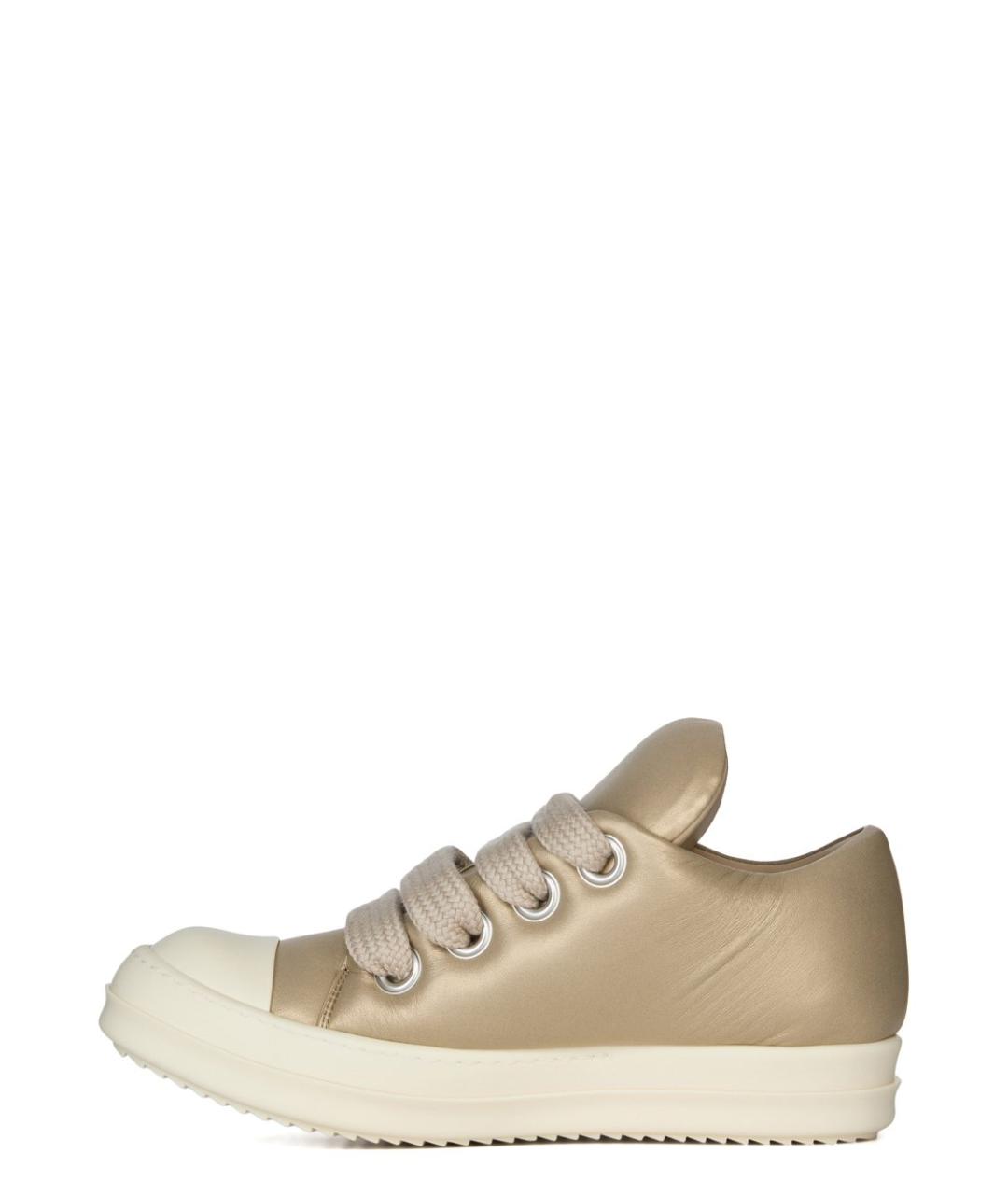 RICK OWENS Золотые кожаные кроссовки, фото 3
