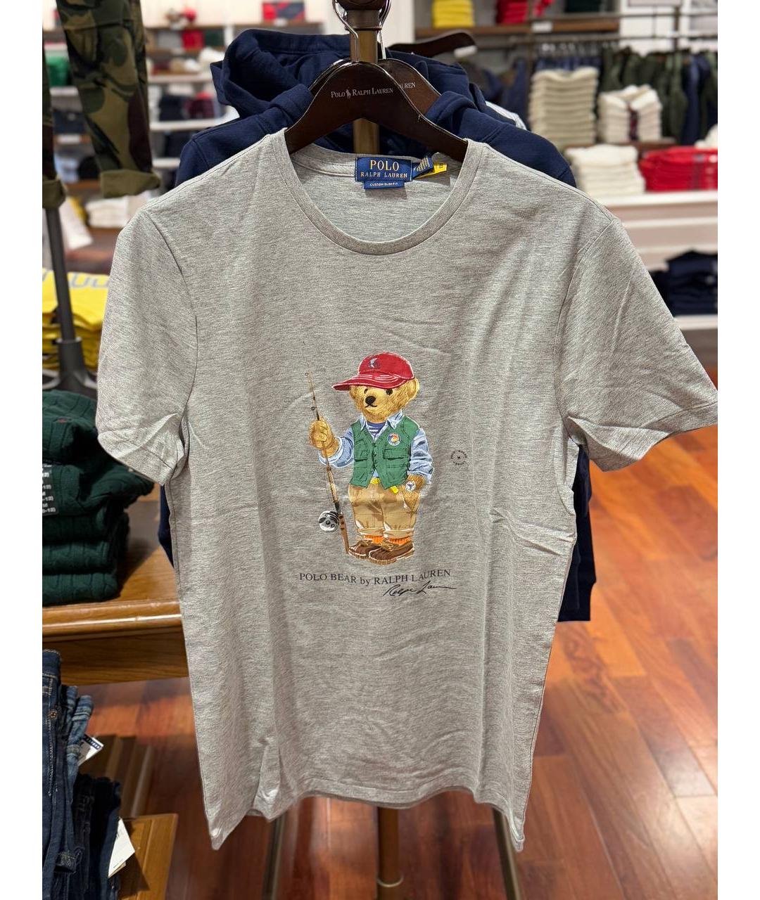 POLO RALPH LAUREN Серая хлопковая футболка, фото 2