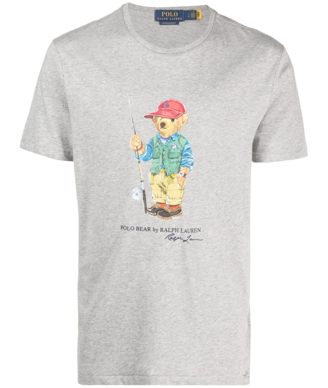 POLO RALPH LAUREN Серая хлопковая футболка, фото 1