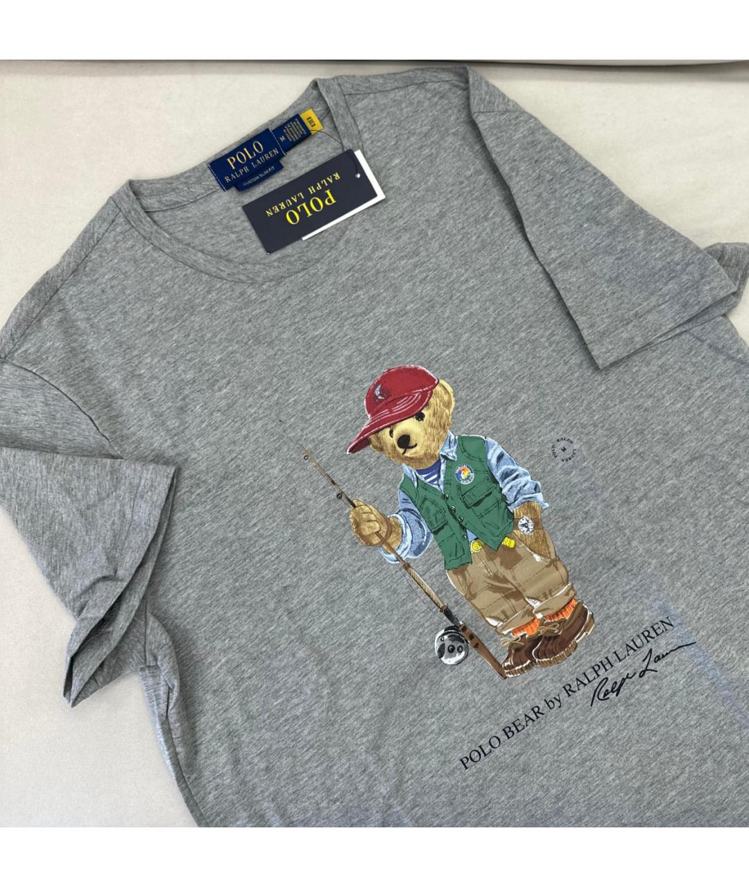 POLO RALPH LAUREN Серая хлопковая футболка, фото 3