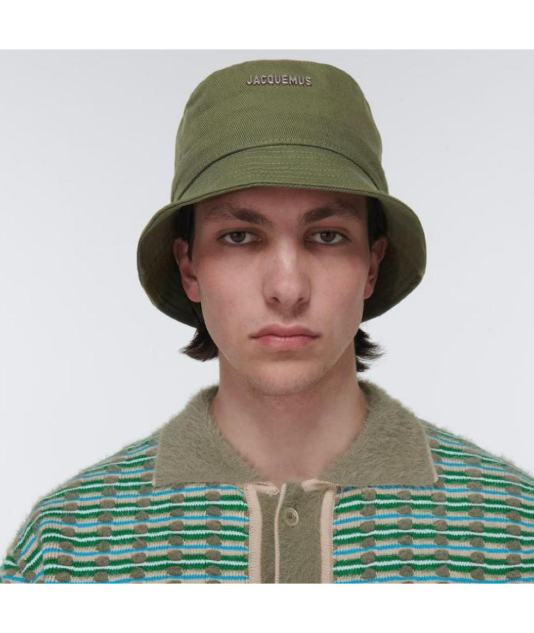 JACQUEMUS Хаки хлопковая панама, фото 4