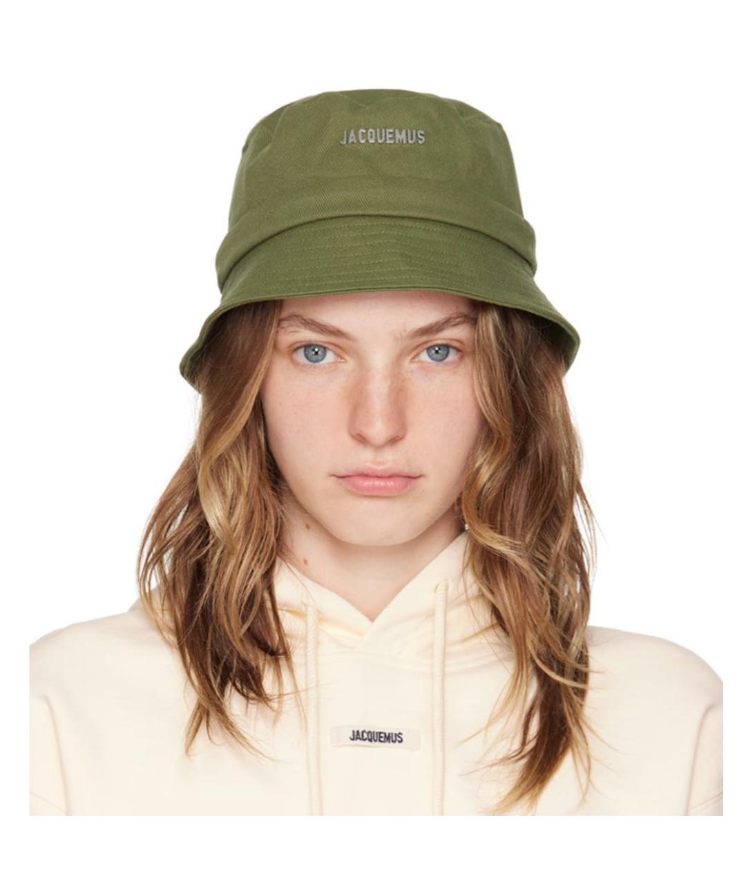 JACQUEMUS Хаки хлопковая панама, фото 6