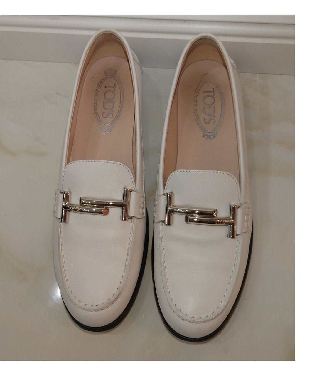 TOD'S Белые кожаные лоферы, фото 2