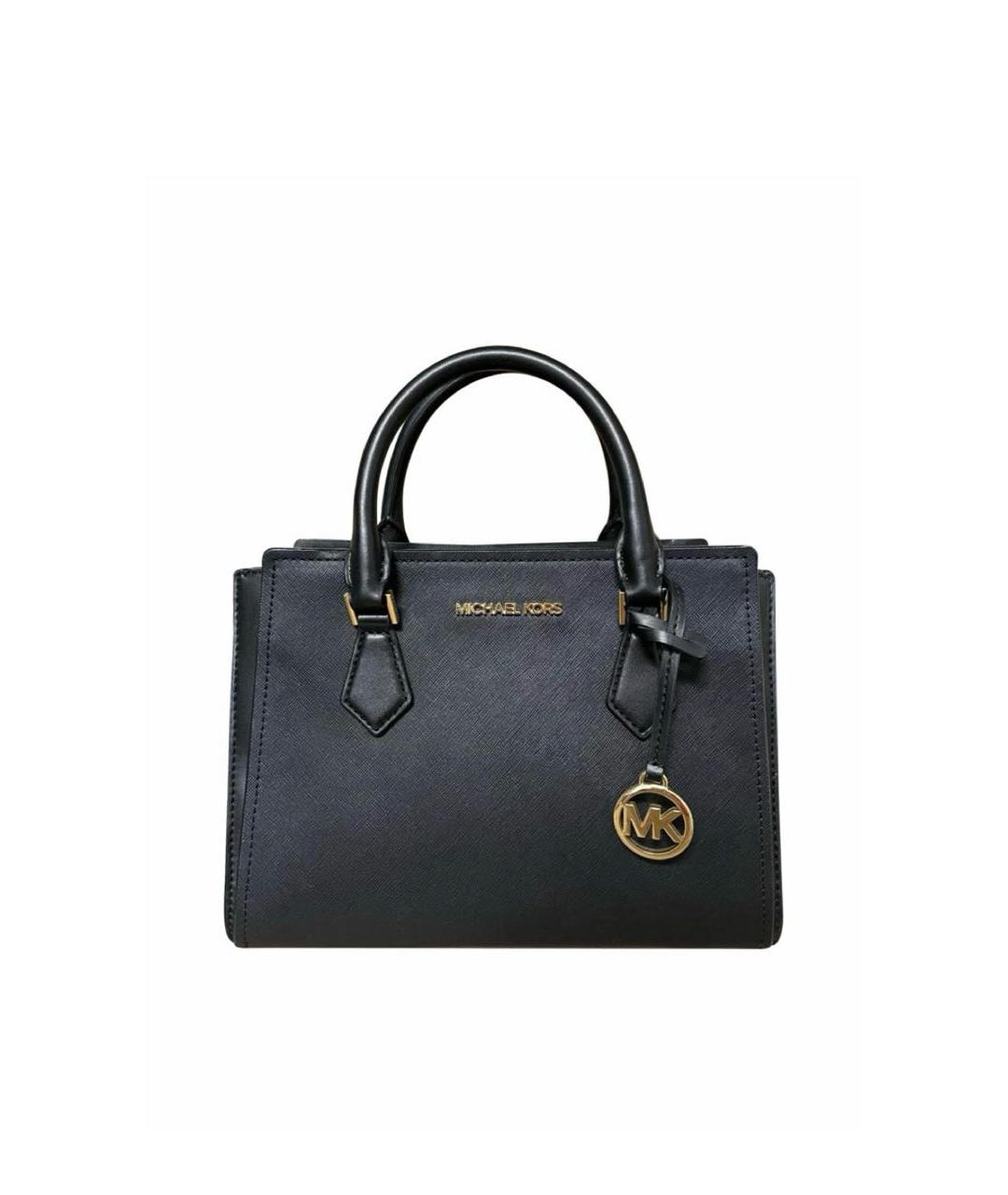 MICHAEL KORS Черная кожаная сумка с короткими ручками, фото 1