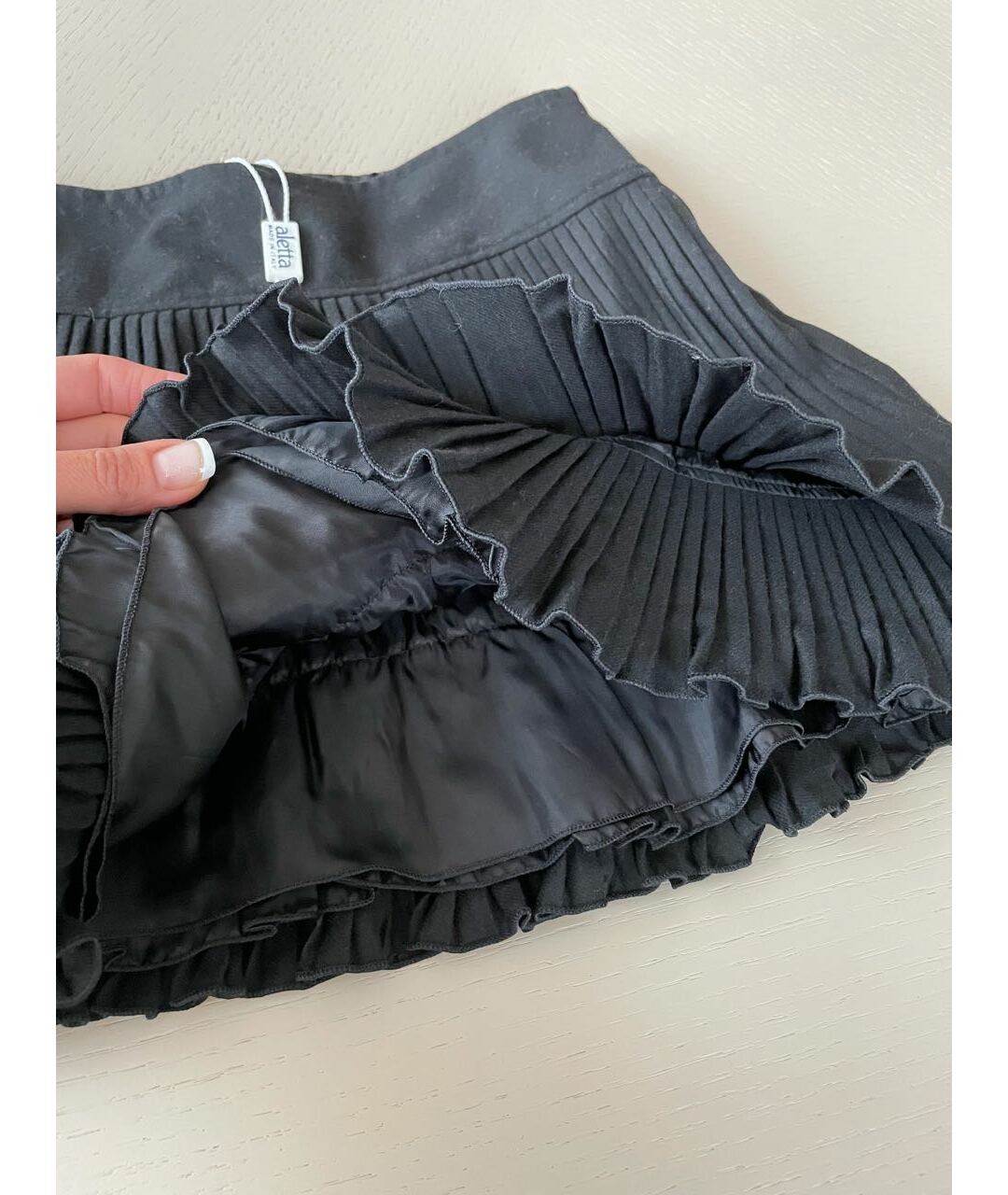 ALETTA Черная шерстяная юбка, фото 6