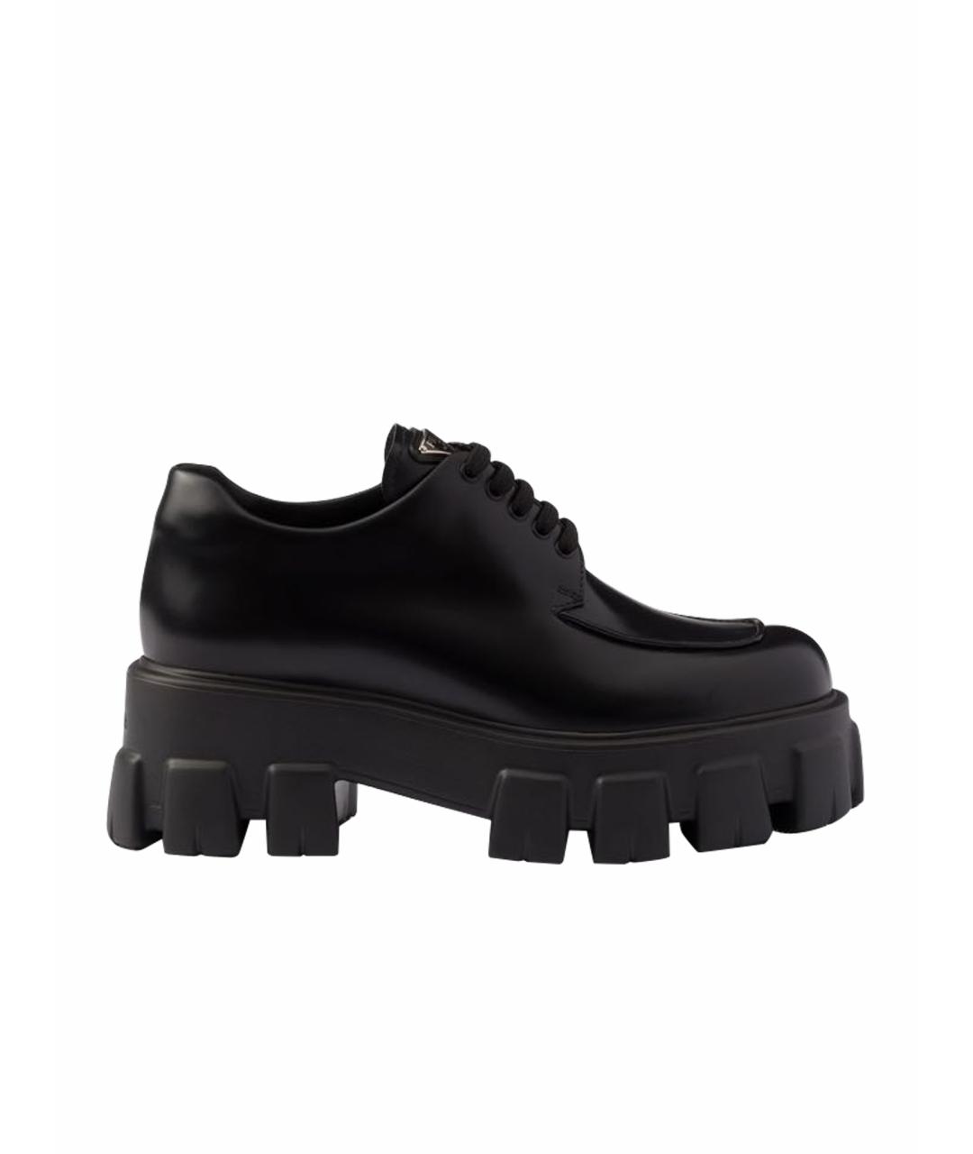 PRADA Черные кожаные лоферы, фото 1