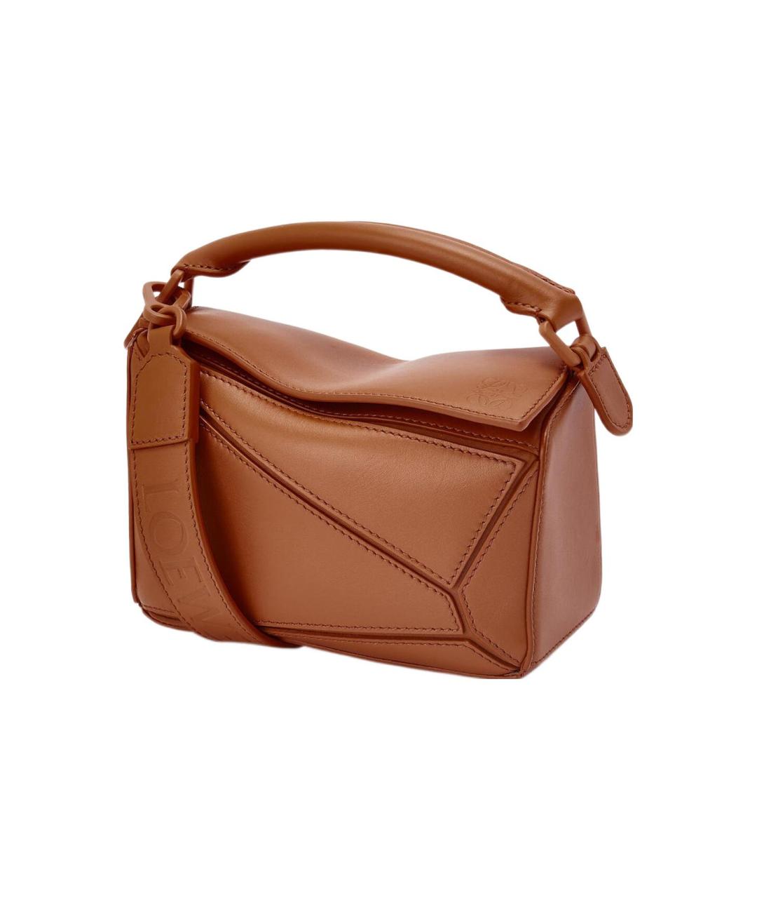 LOEWE Коричневая кожаная сумка через плечо, фото 2