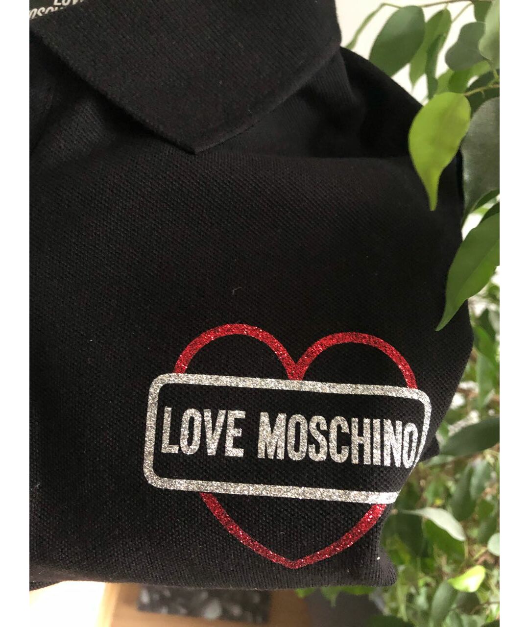 LOVE MOSCHINO Черное хлопковое платье, фото 3