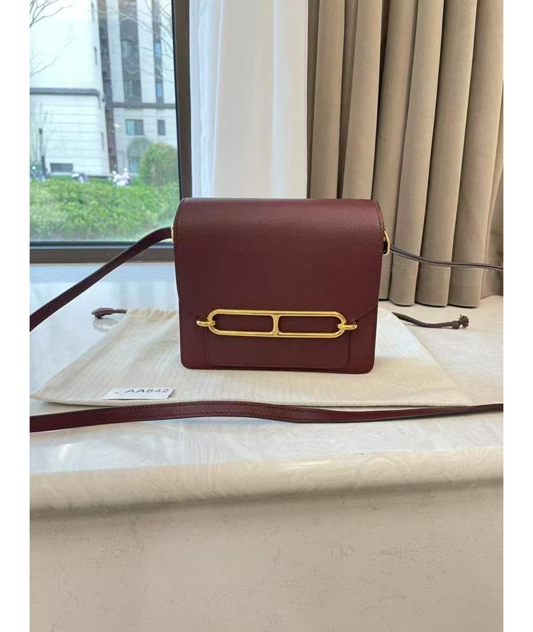 HERMES Красная кожаная сумка через плечо, фото 6