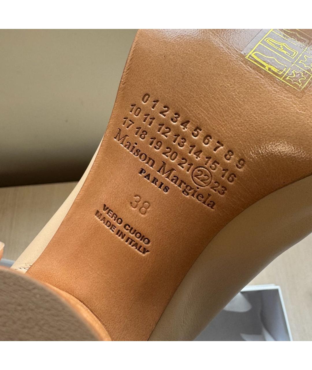MAISON MARGIELA Бежевые кожаные ботильоны, фото 7