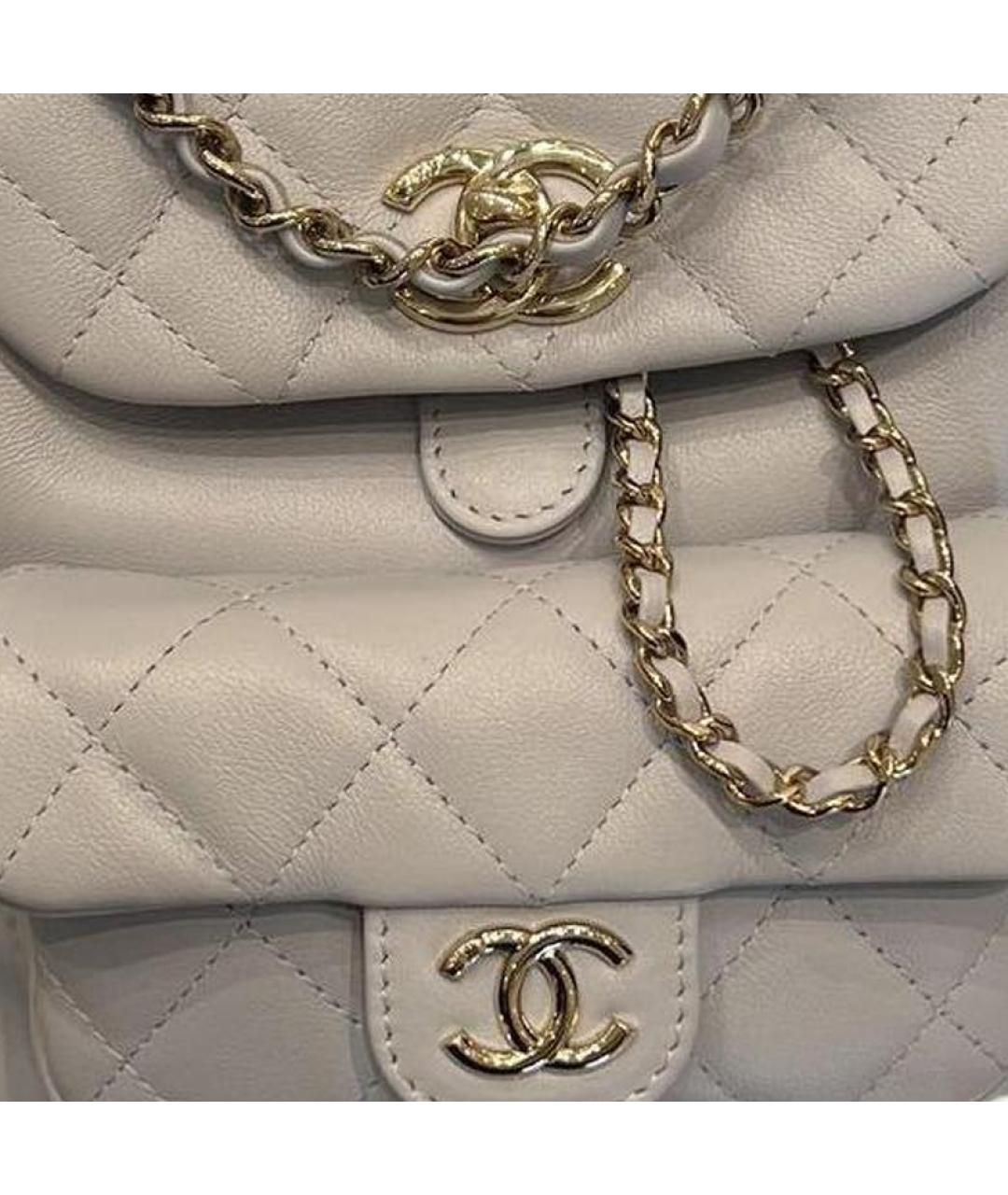 CHANEL Бежевый кожаный рюкзак, фото 2