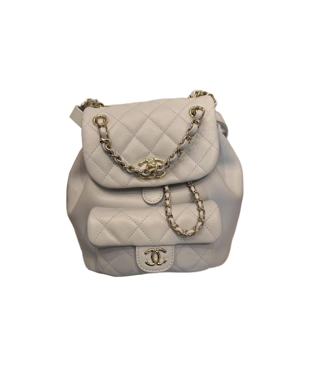 CHANEL Бежевый кожаный рюкзак, фото 1