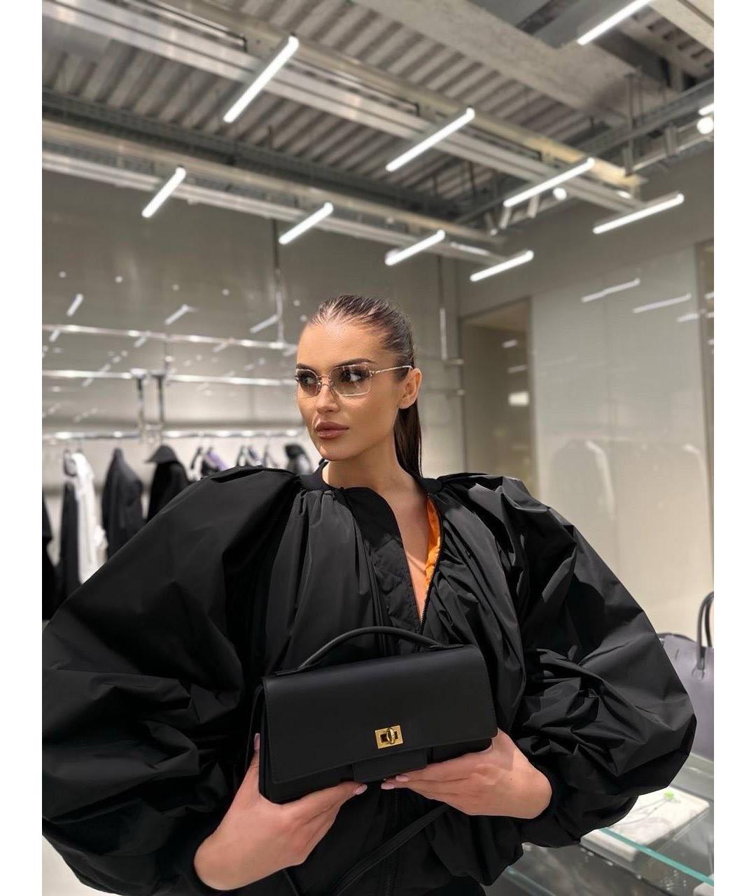 BALENCIAGA Черная кожаная сумка через плечо, фото 8