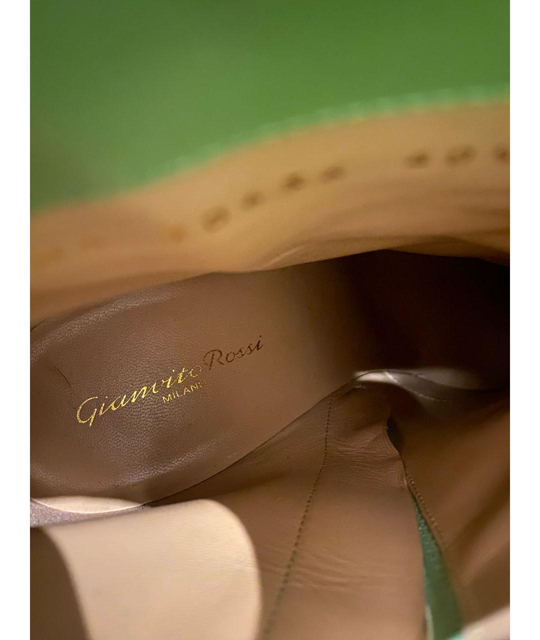 GIANVITO ROSSI Салатовые кожаные ботильоны, фото 4