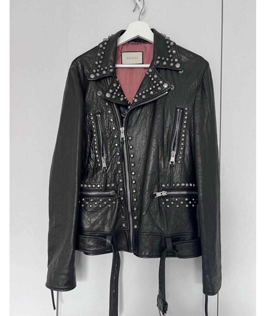 GUCCI Черная кожаная куртка, фото 9