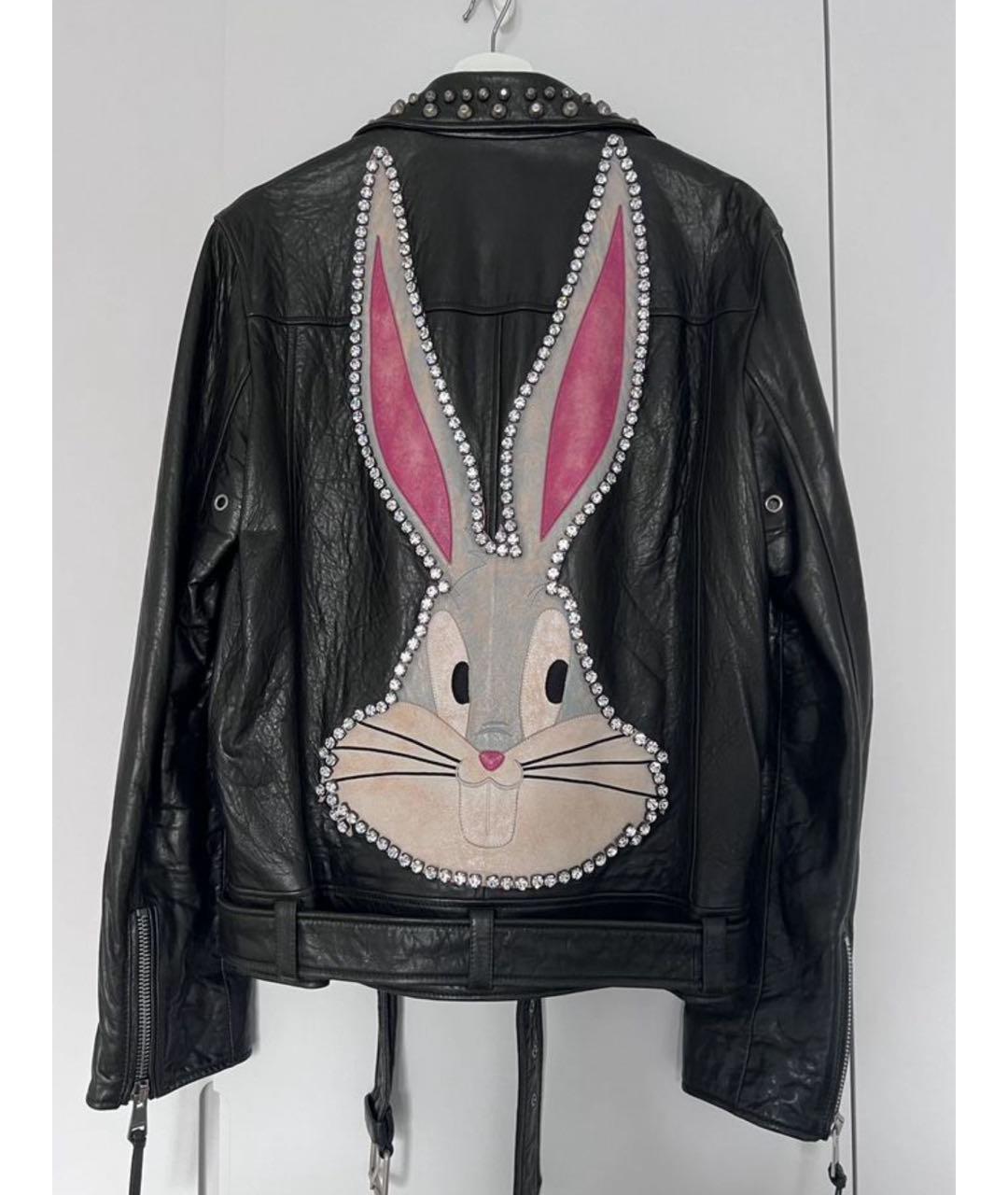 GUCCI Черная кожаная куртка, фото 2