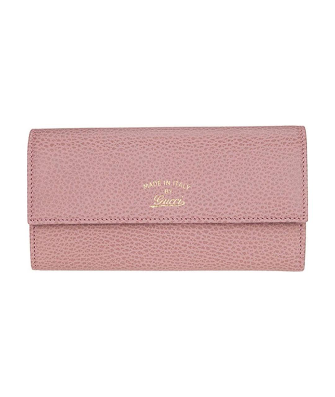 GUCCI Розовый кожаный кошелек, фото 1