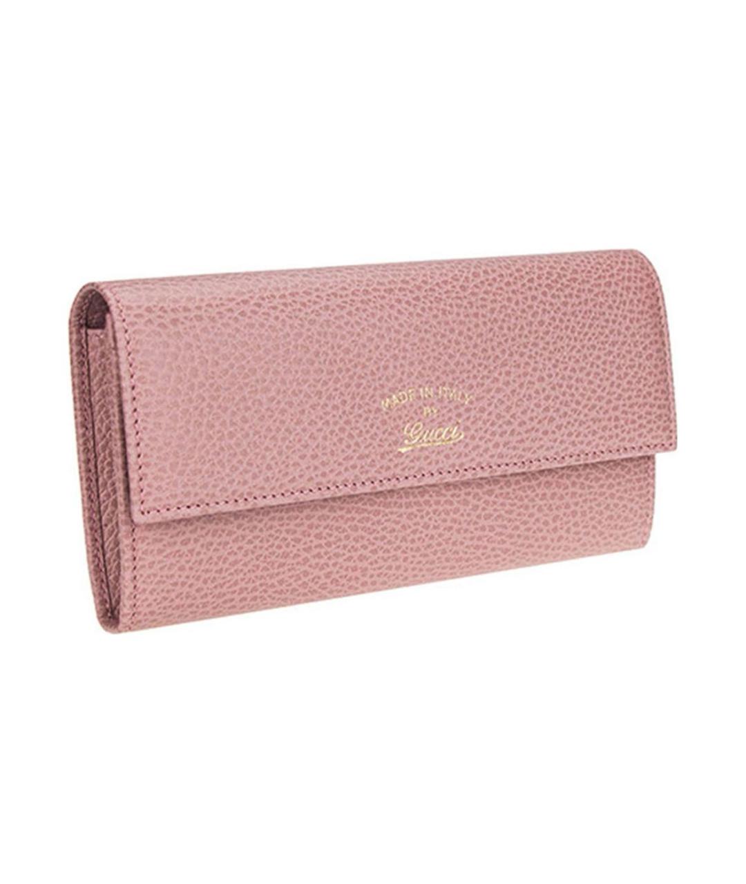 GUCCI Розовый кожаный кошелек, фото 3
