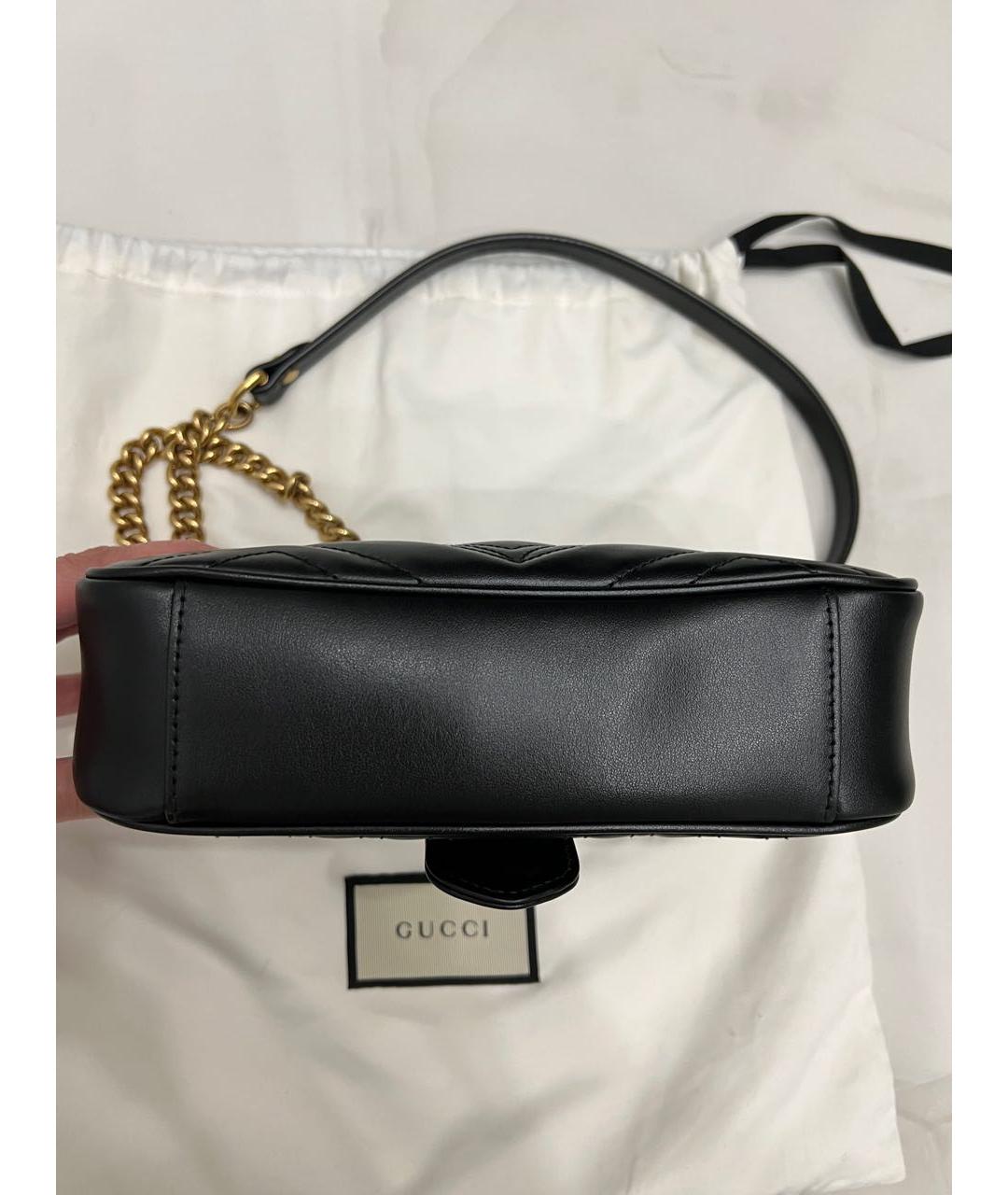 GUCCI Черная кожаная сумка через плечо, фото 3