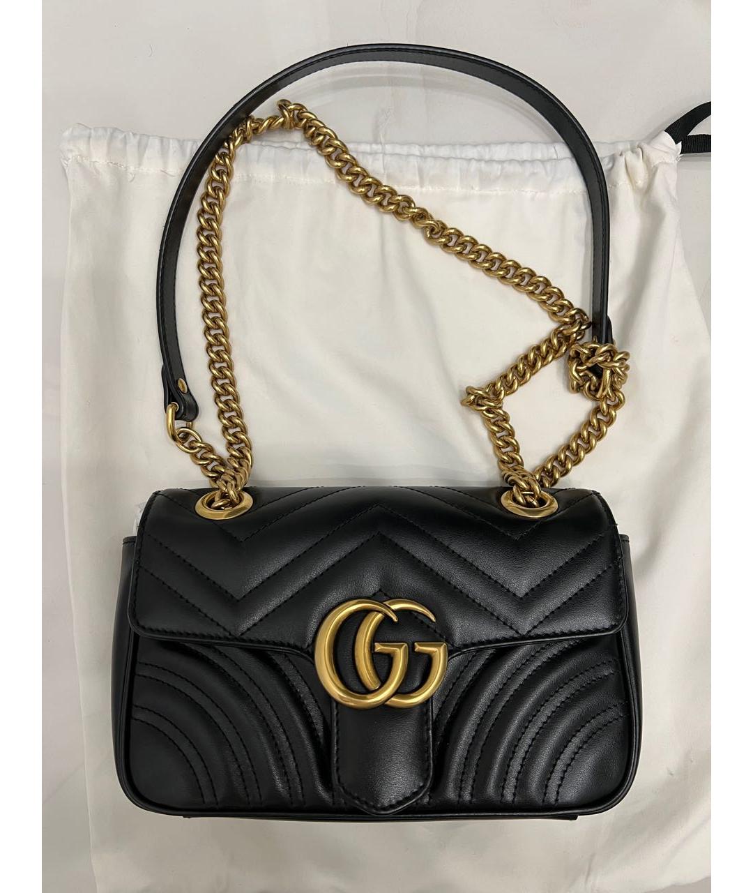GUCCI Черная кожаная сумка через плечо, фото 5