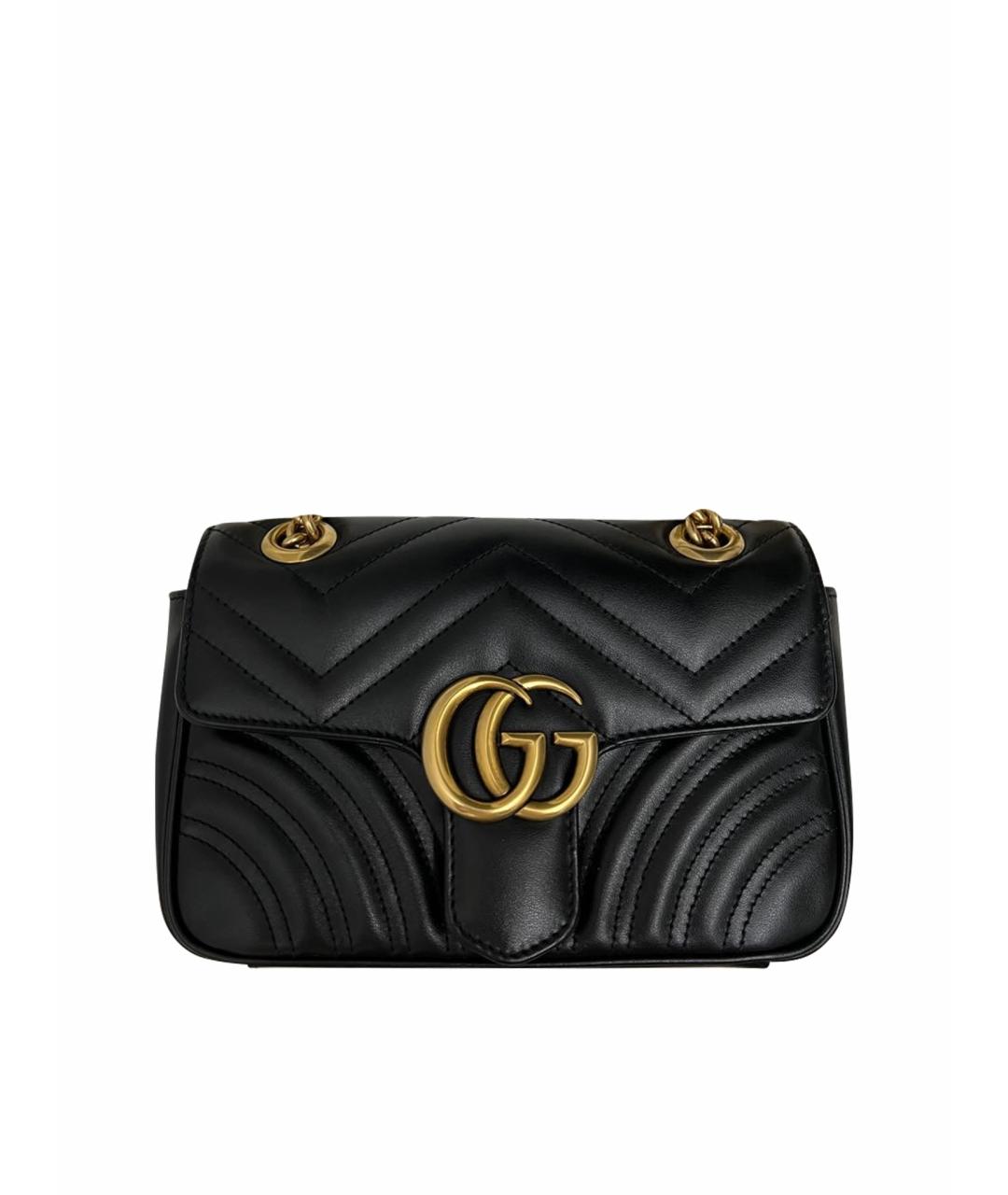 GUCCI Черная кожаная сумка через плечо, фото 1