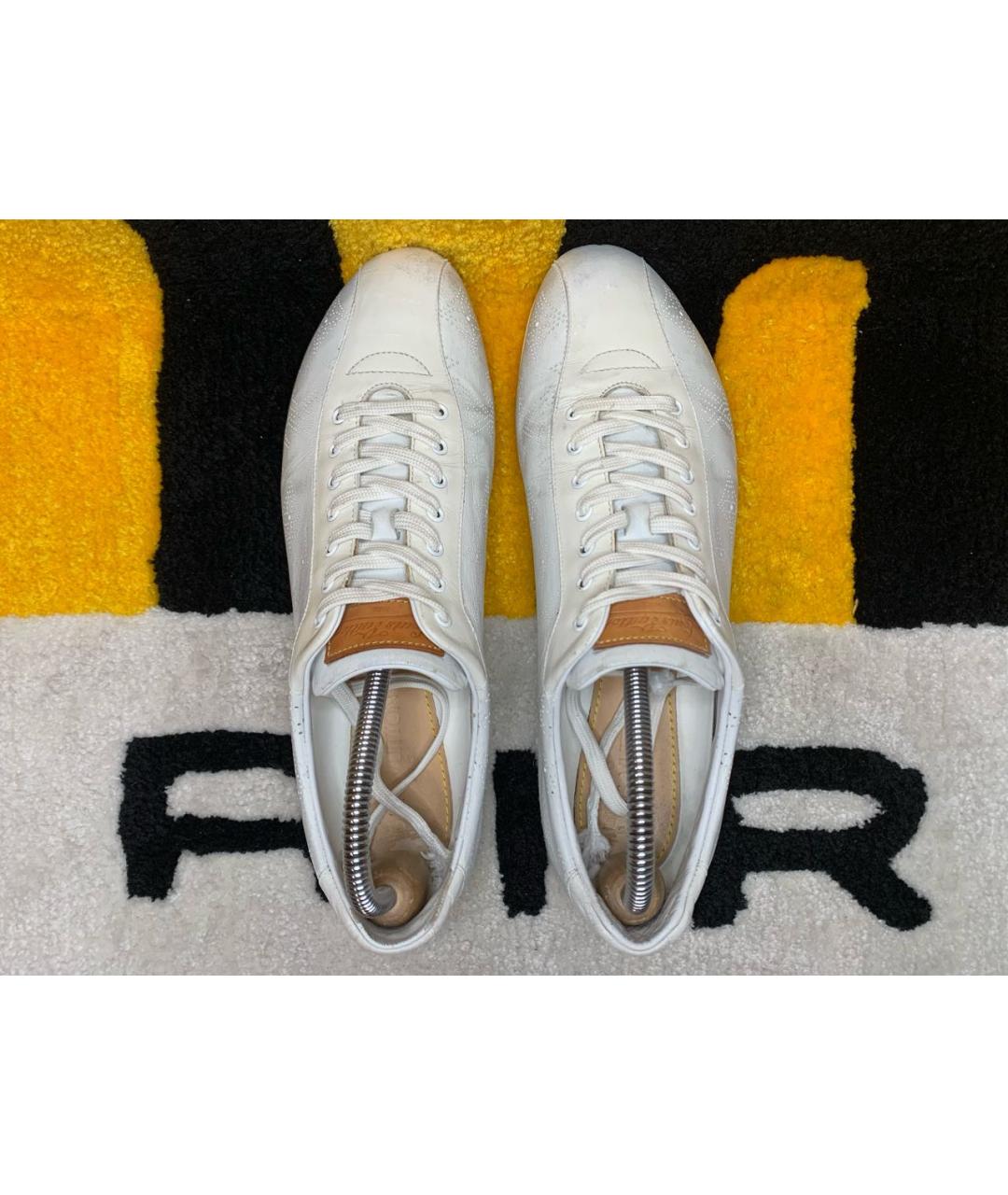 LOUIS VUITTON Белые кожаные низкие кроссовки / кеды, фото 3