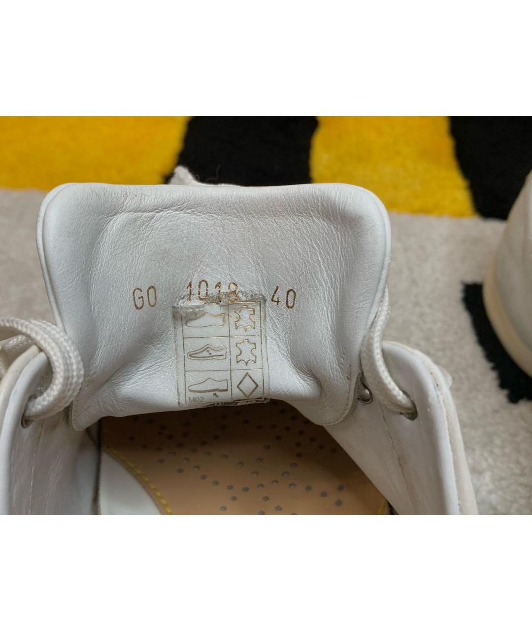 LOUIS VUITTON Белые кожаные низкие кроссовки / кеды, фото 7