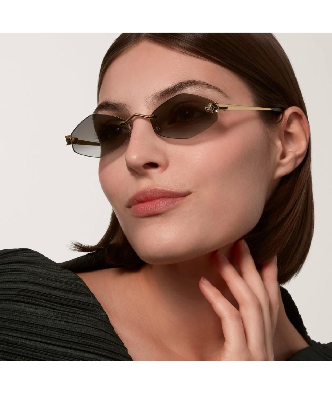 CARTIER Серые металлические солнцезащитные очки, фото 5