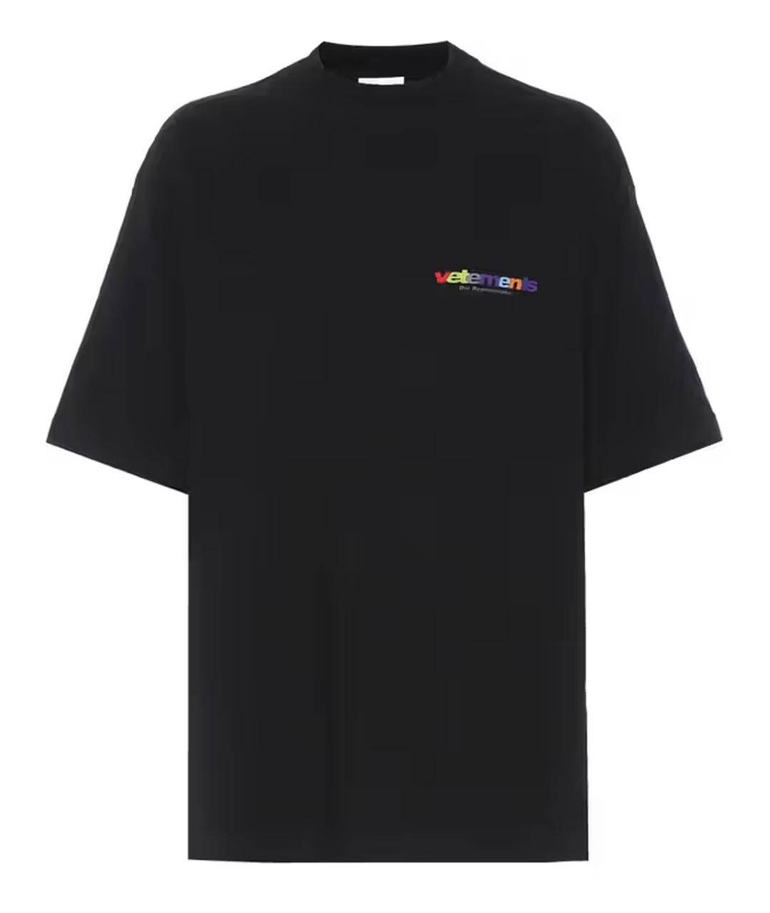 VETEMENTS Черная футболка, фото 1