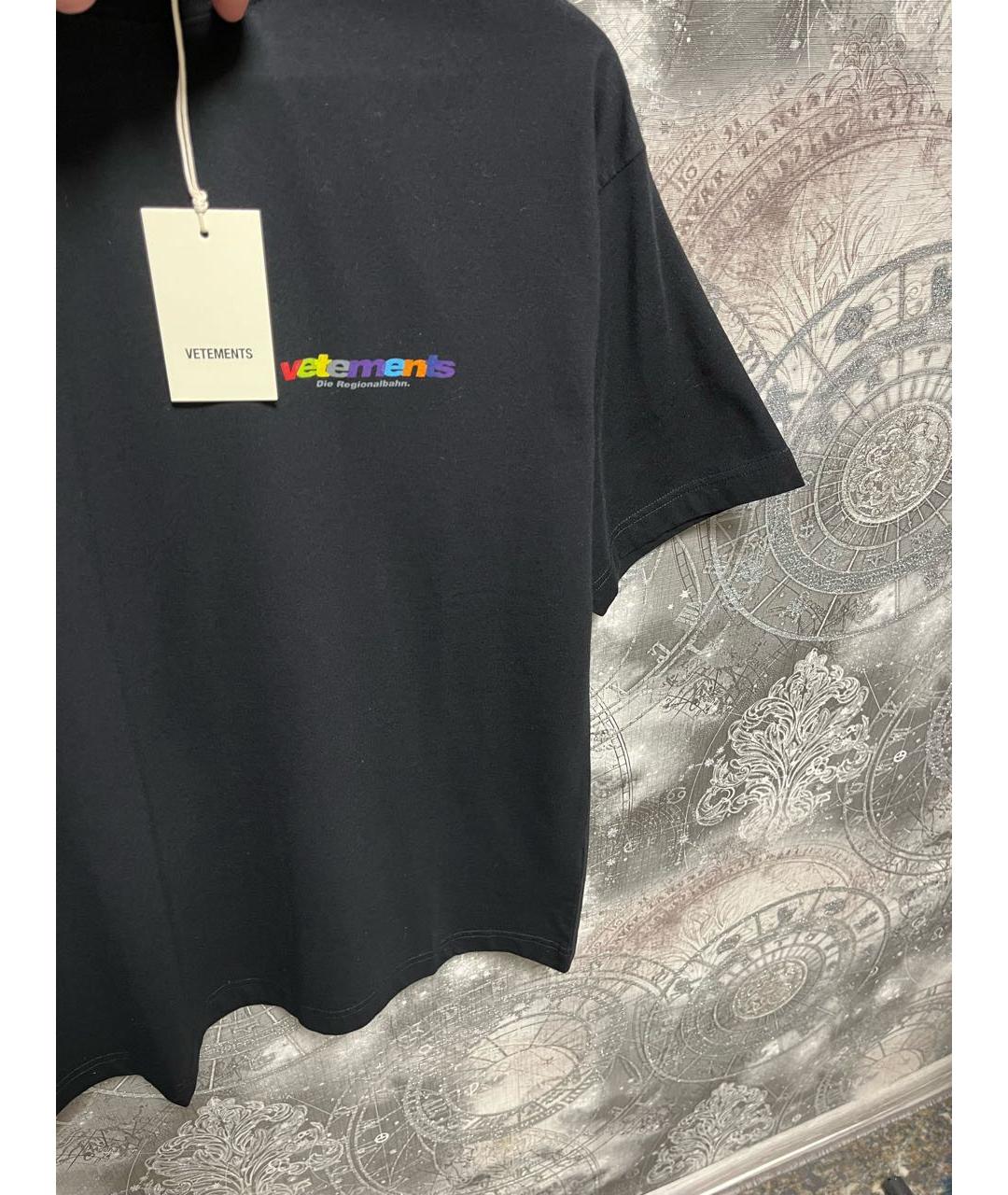 VETEMENTS Черная футболка, фото 4