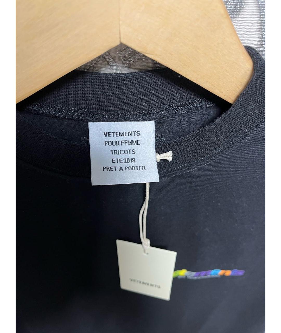 VETEMENTS Черная футболка, фото 6
