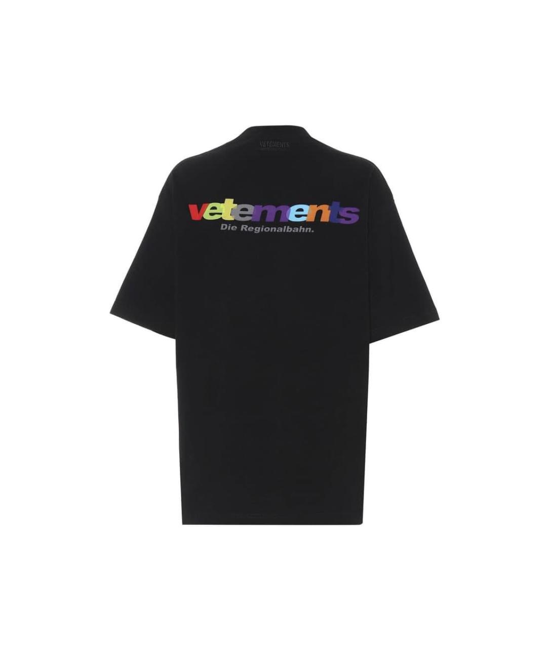 VETEMENTS Черная футболка, фото 2