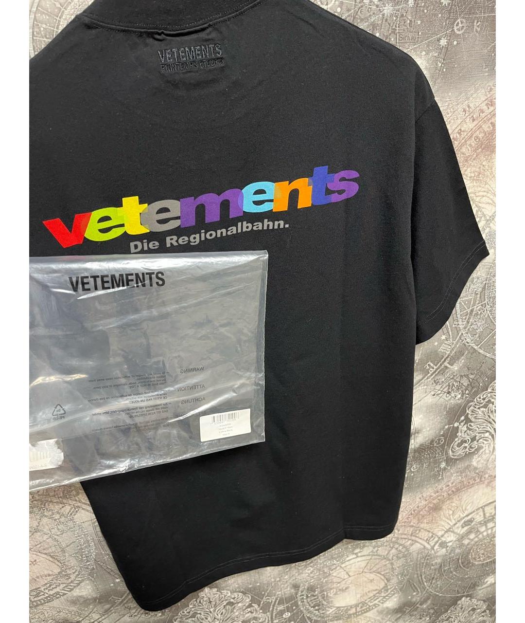 VETEMENTS Черная футболка, фото 5