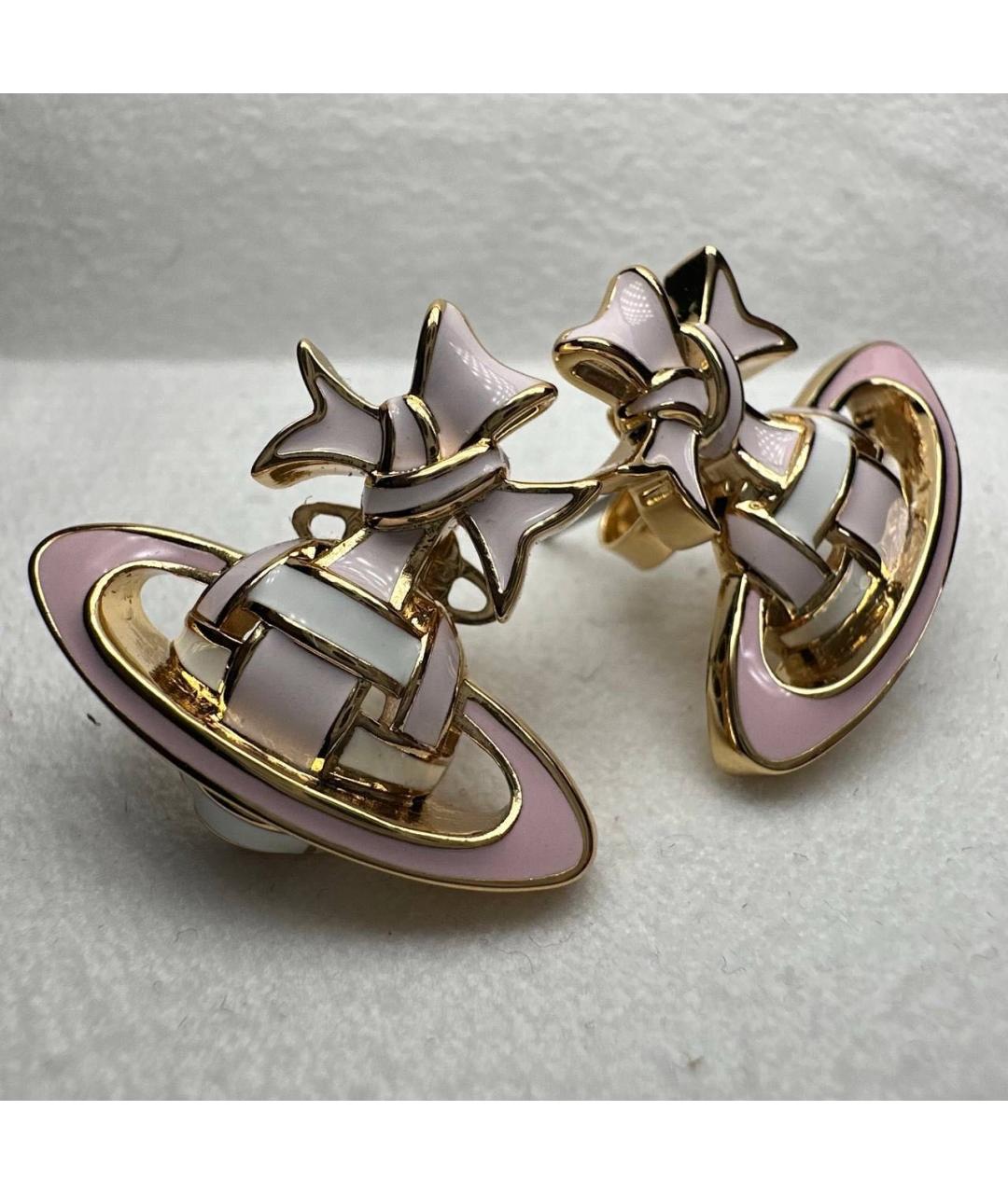 VIVIENNE WESTWOOD Золотые латунные серьги, фото 2