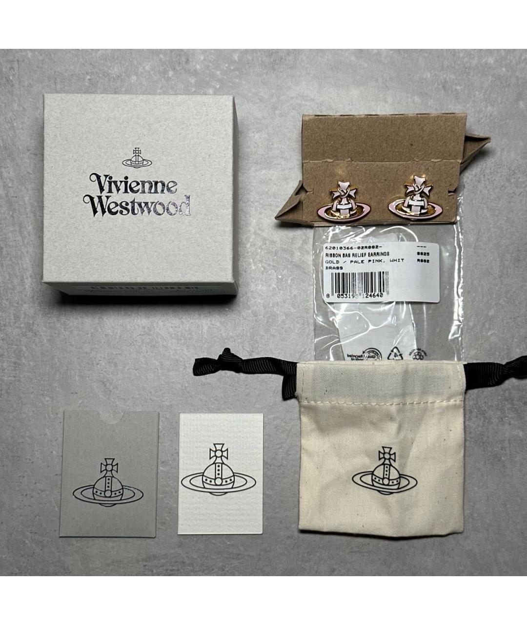 VIVIENNE WESTWOOD Золотые латунные серьги, фото 3