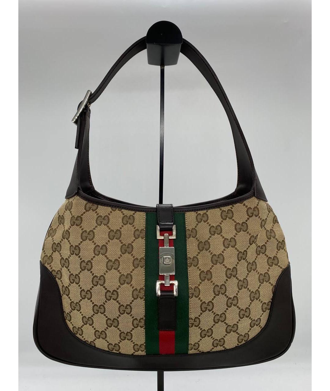 GUCCI Коричневая жаккардовая сумка через плечо, фото 9