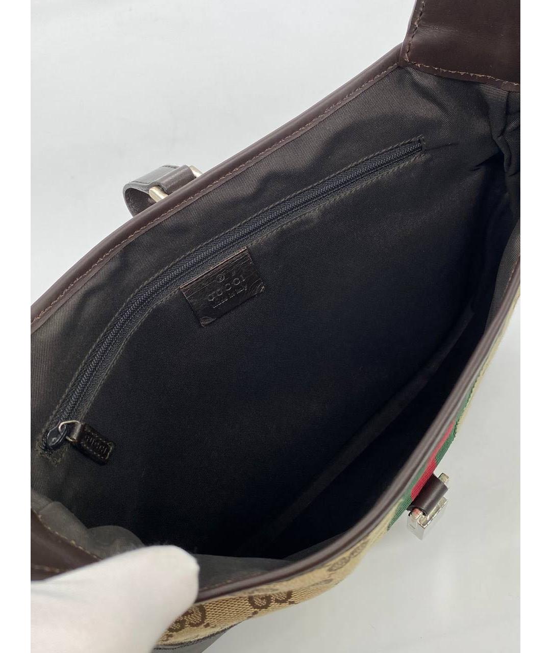 GUCCI Коричневая жаккардовая сумка через плечо, фото 8