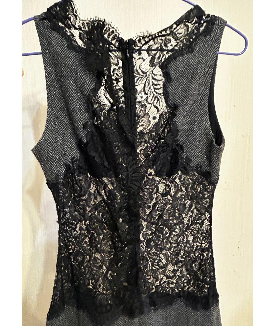 DOLCE&GABBANA Антрацитовое кружевное вечернее платье, фото 3