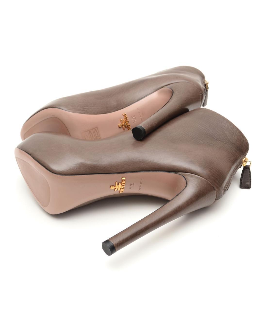 PRADA Хаки кожаные ботильоны, фото 7