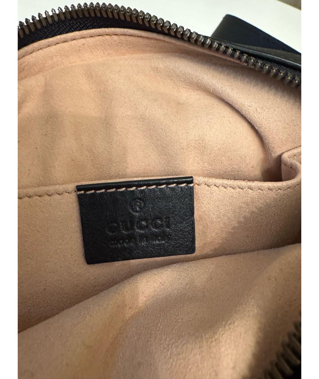 GUCCI Черная кожаная поясная сумка, фото 6